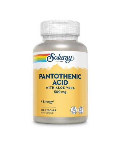 Solaray Ácido Pantoténico 500mg, 100 Cápsulas: Apoyo Energético y Metabólico
