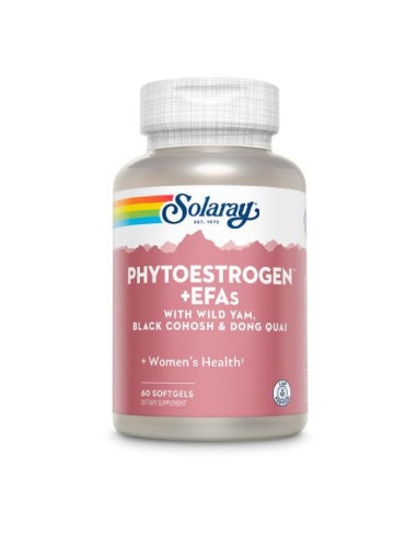 Solaray Phytoestrogen + EFAs, 60 Perlas Blandas: Apoyo Hormonal Femenino