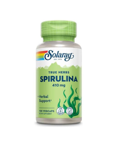 Solaray Spirulina 410mg, 100 Cápsulas Vegetales: Fuente de Nutrientes Naturales