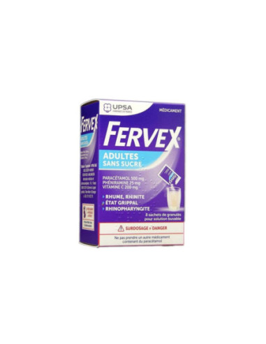 Fervex adultos sin azúcar 8 sobres gripe y fiebre