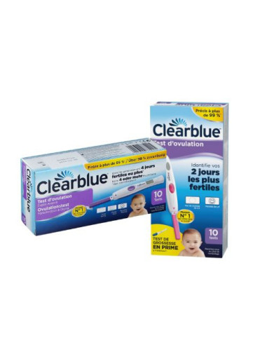 Clearblue Test de Ovulación Digital Avanzado 10 tests. 4+ días fértiles, resultados claros y precisos.