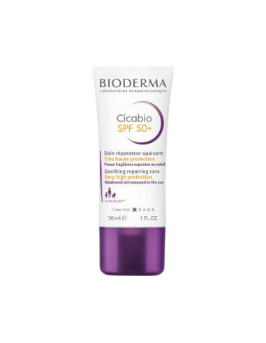 Bioderma Cicabio SPF 50+ 30ml: Crema reparadora con protección solar Bioderma Cicabio SPF 50+ 30ml: Crema reparadora con protección solar