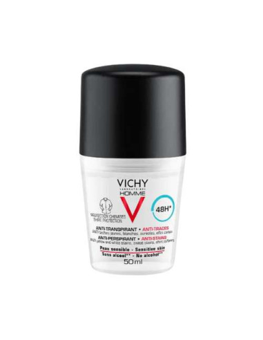 Vichy Homme Antitranspirante Roll-On 48H 50ml: Control eficaz del sudor por 48 horas
