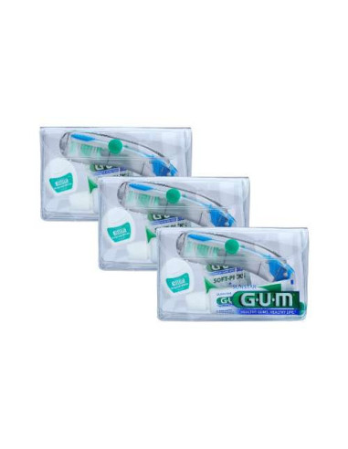 Gum Pack de Viaje Pasta + Cepillo + Cera: Kit Dental Compacto para Llevar de Viaje