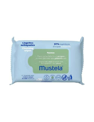 Mustela Toallitas Limpiadoras x20: Limpieza Suave para la Piel Delicada del Bebé