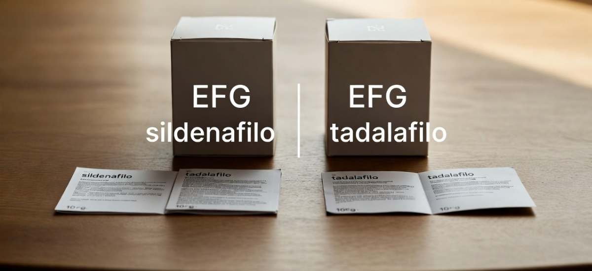 Genéricos para la disfunción eréctil: qué conviene saber sobre sildenafilo, tadalafilo y las siglas EFG